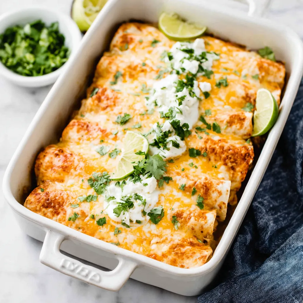 Delicious Chicken Enchiladas are pictured as the featured image for a recipe article.
