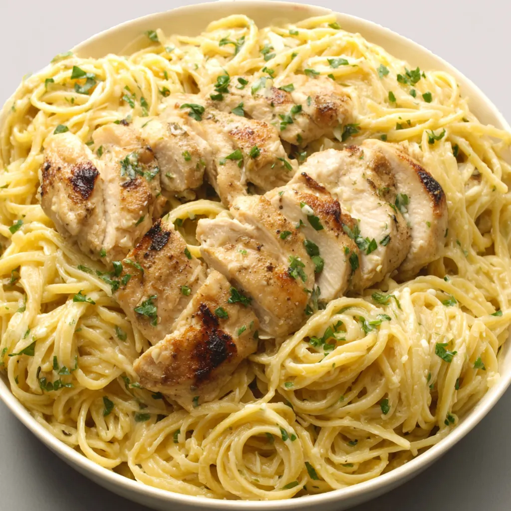 Delicious Chicken Garlic Parmesan Pasta is the featured image of this recipe article.