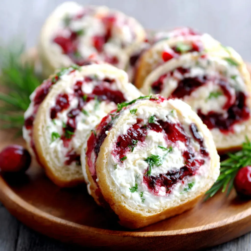 EASY CHRISTMAS CRANBERRY ROLL UPS