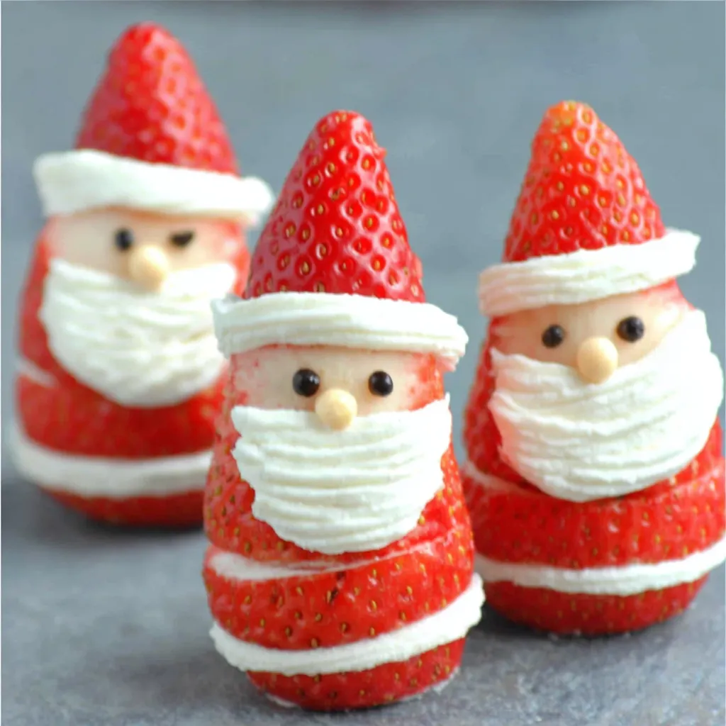 A festive featured image showcasing adorable Strawberry Santa Treats perfect for a holiday snack.