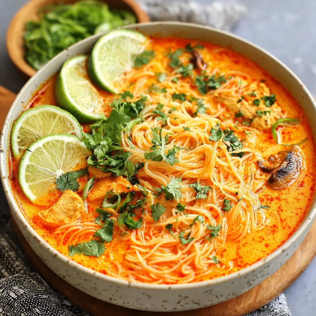 A vibrant bowl of Thai Red Curry Noodle Soup is shown as the featured image.