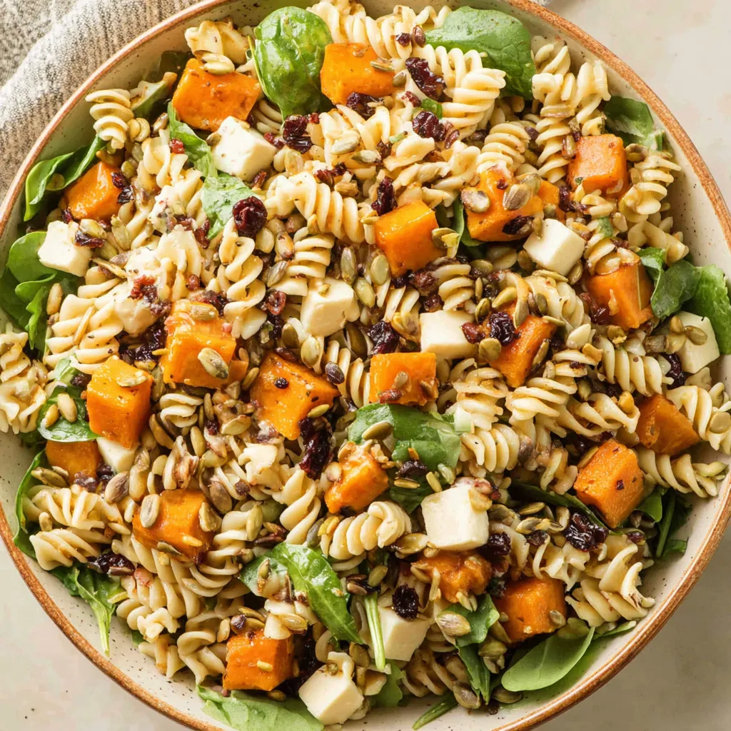 Fall Harvest Pasta Salad, a colorful and delicious autumn dish, is showcased as the article's featured image.