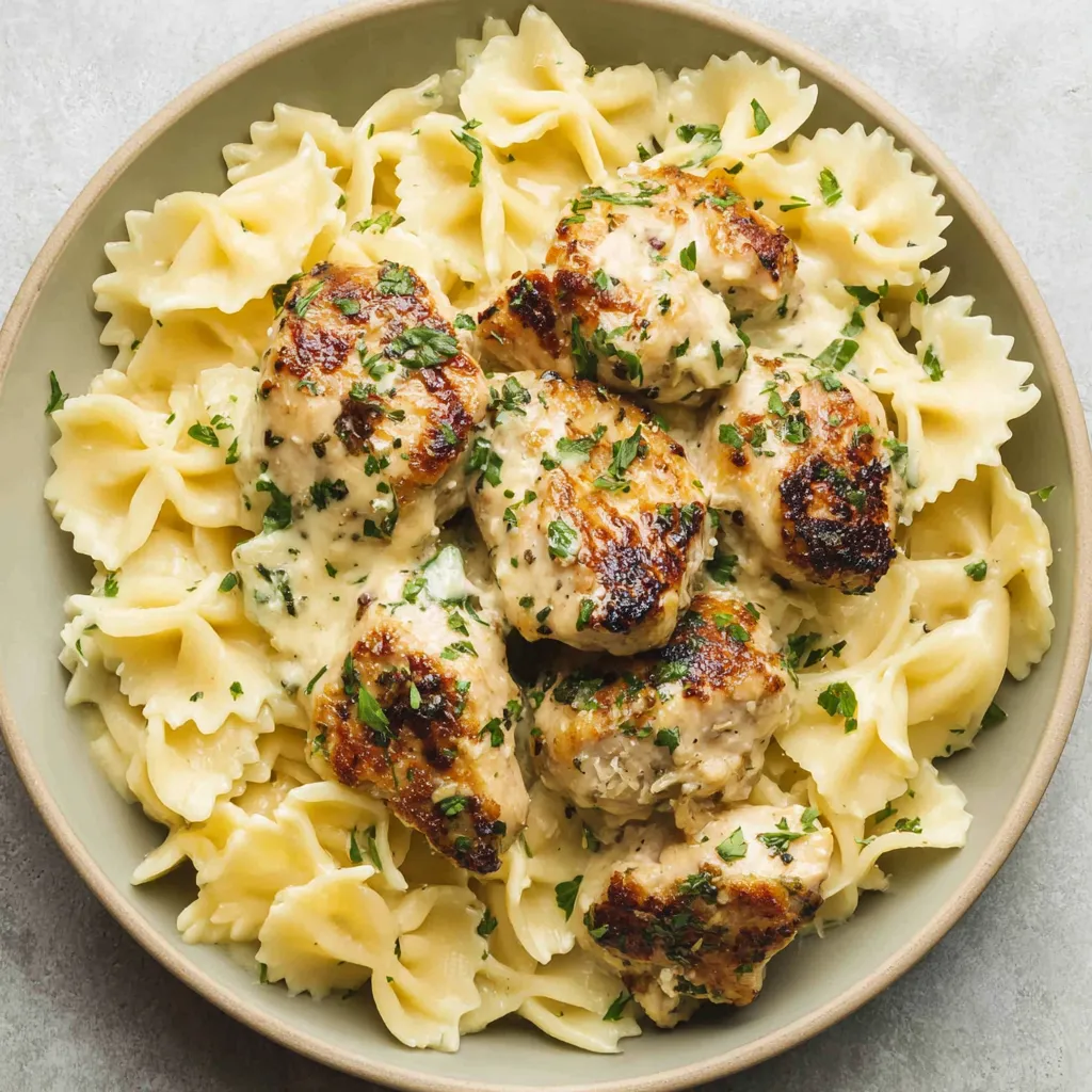 Garlic Butter Chicken Bites are displayed as the featured image for a recipe article.