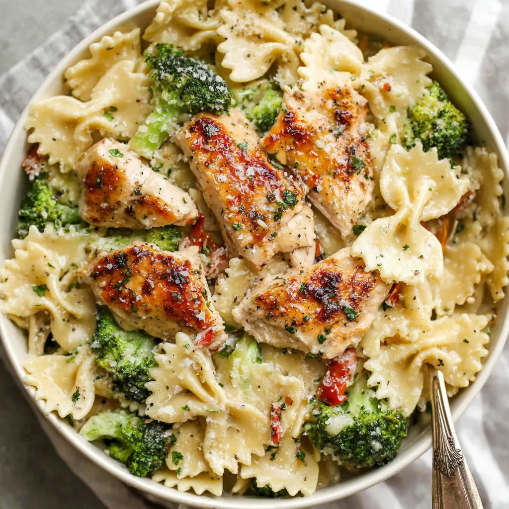 Delicious Garlic Chicken Pasta dish as a featured image.