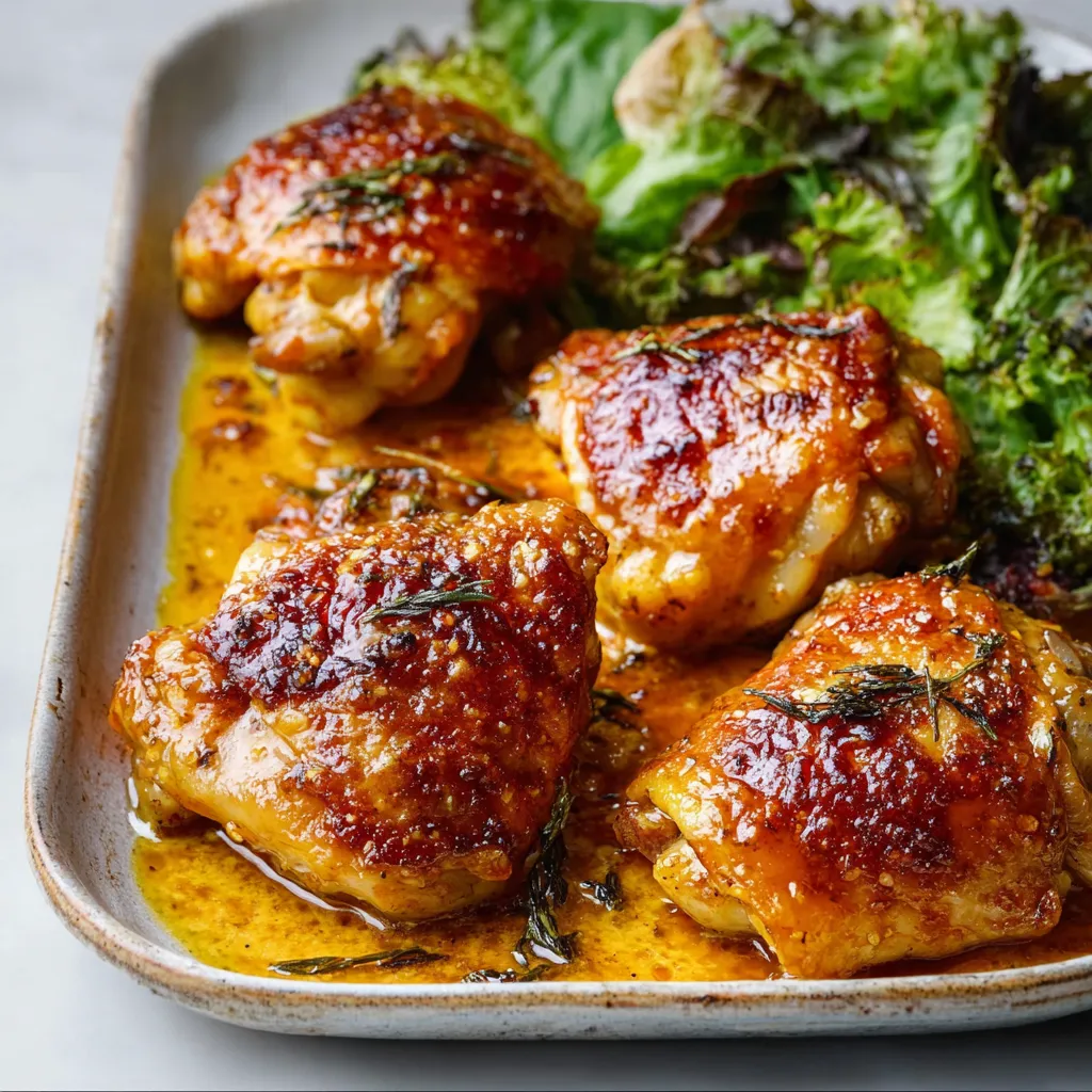 IRRESISTIBLE BAKED HONEY MUSTARD CHICKEN THIGHS