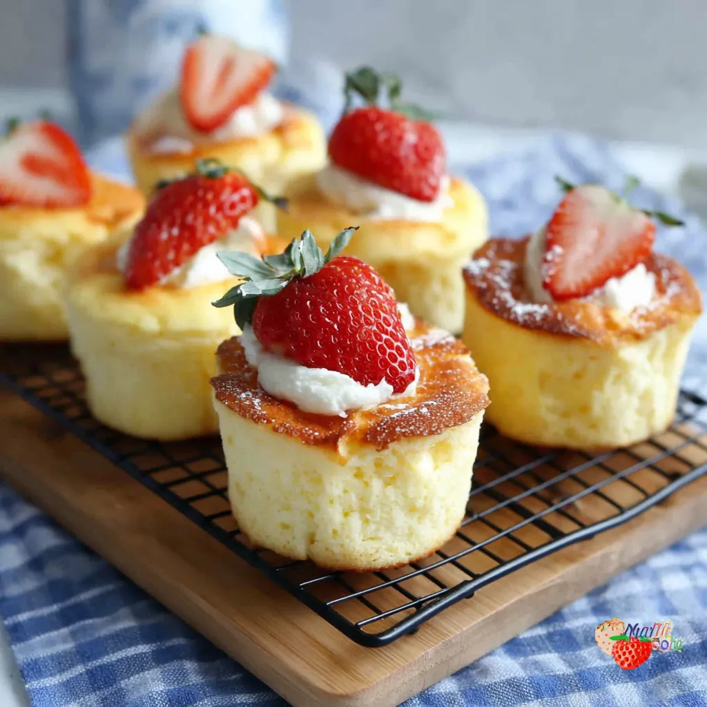 A close-up featured image showcases the light and fluffy texture of freshly baked Japanese Cotton Cheesecake Cupcakes.