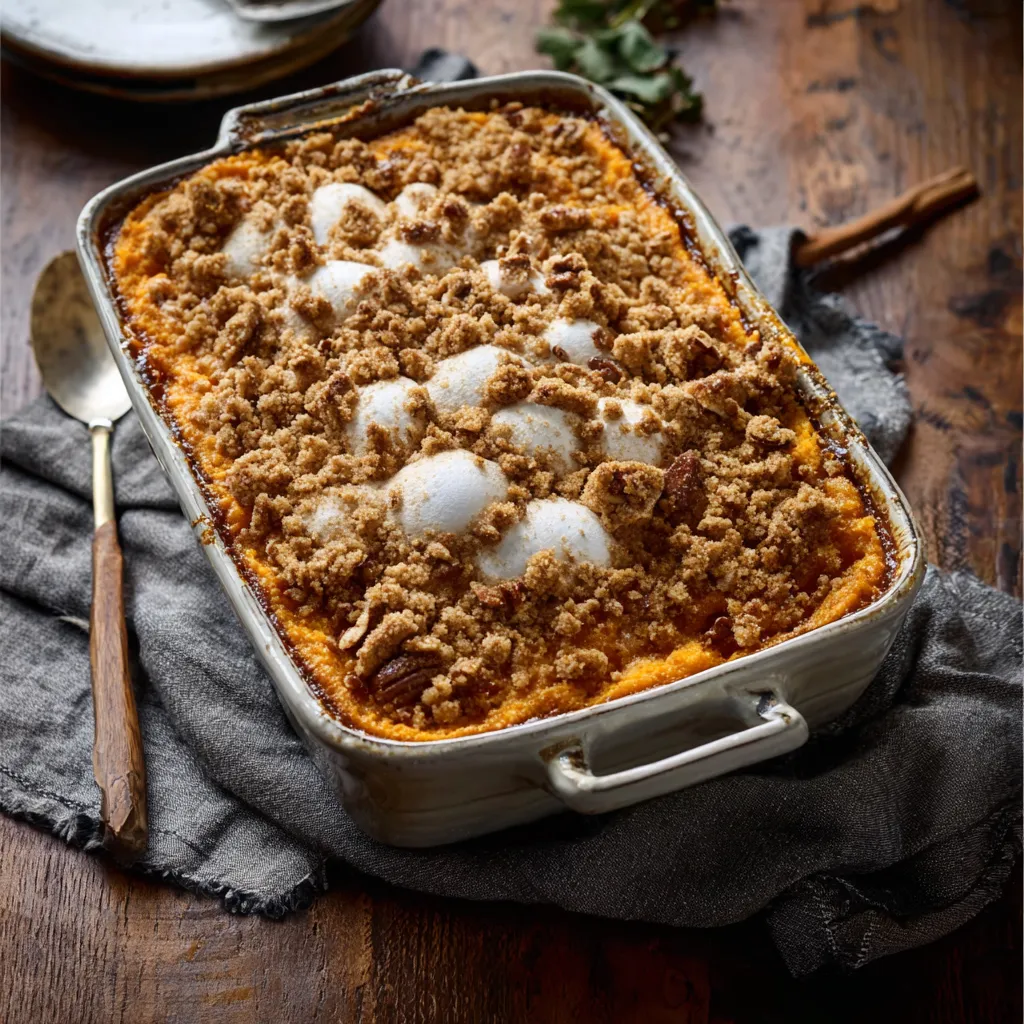 PERFECT SOUTHERN MAPLE SWEET POTATO CASSEROLE
