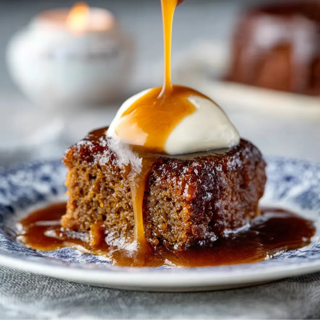 A decadent Sticky Toffee Pudding is displayed as the featured image for the recipe article.