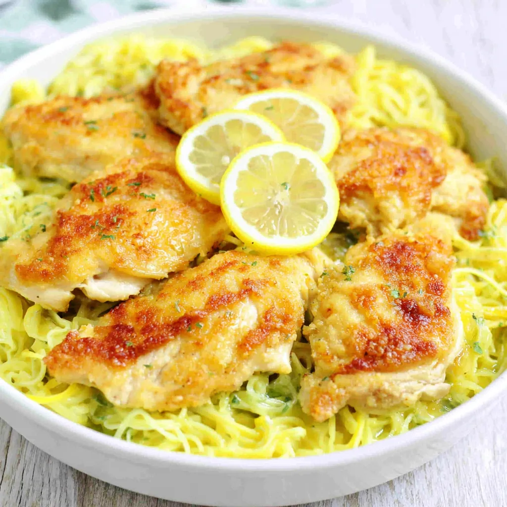 ROMANO CHICKEN WITH LEMON GARLIC PASTA EASY