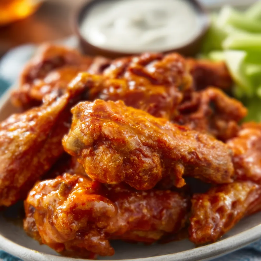 A close-up shot of delicious Buffalo Chicken Wings, perfect for game day or a casual meal.