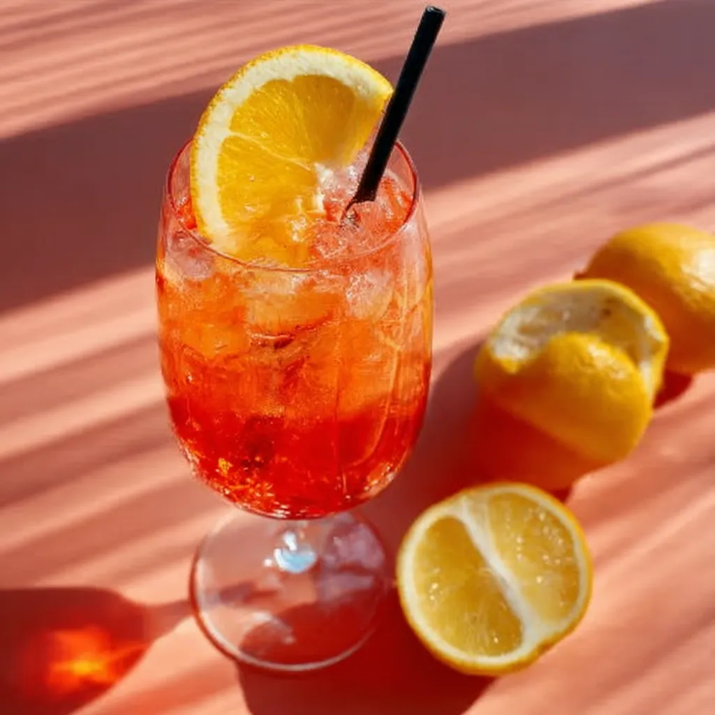 A festive second view of a bubbling Tipsy Rudolph Spritzer, garnished with cranberries and rosemary.