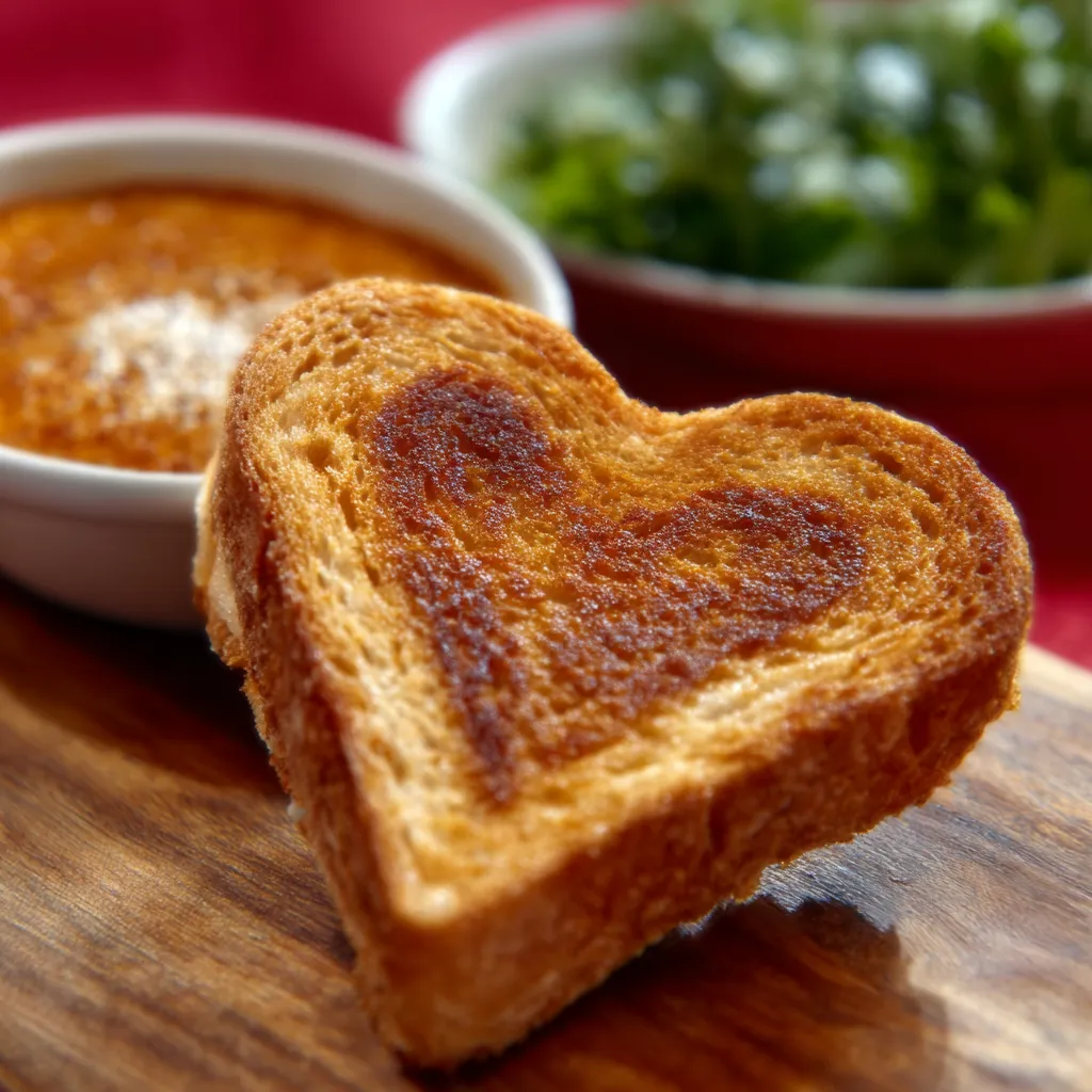 Close-up of perfectly golden Mini Grilled Cheese Hearts stacked on a white plate, ready to be enjoyed.