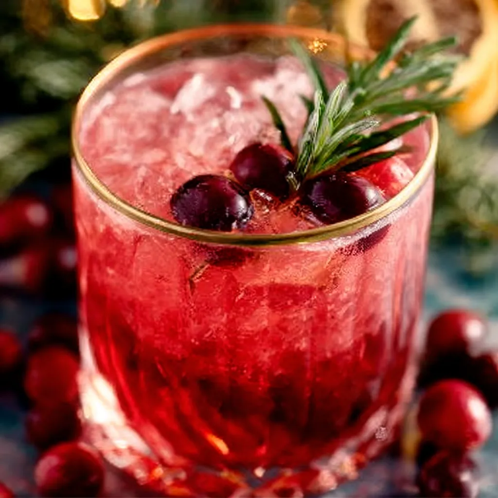 A festive Tipsy Rudolph Spritzer cocktail is displayed as part of a holiday drink recipe article.