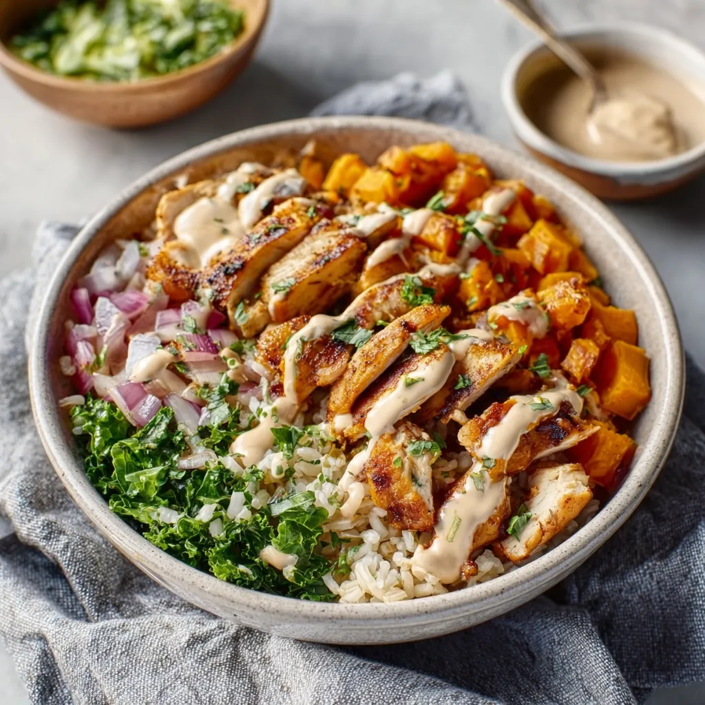 AMAZING CHICKEN AND SWEET POTATO RICE BOWL