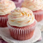Pink Velvet Cupcakes are displayed as a featured image for a baking article.