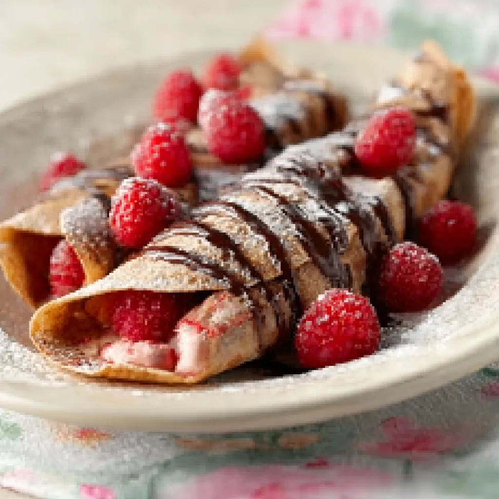 A close-up featured image showcases delicious Chocolate Raspberry Crepes, drizzled with chocolate sauce and topped with fresh raspberries.