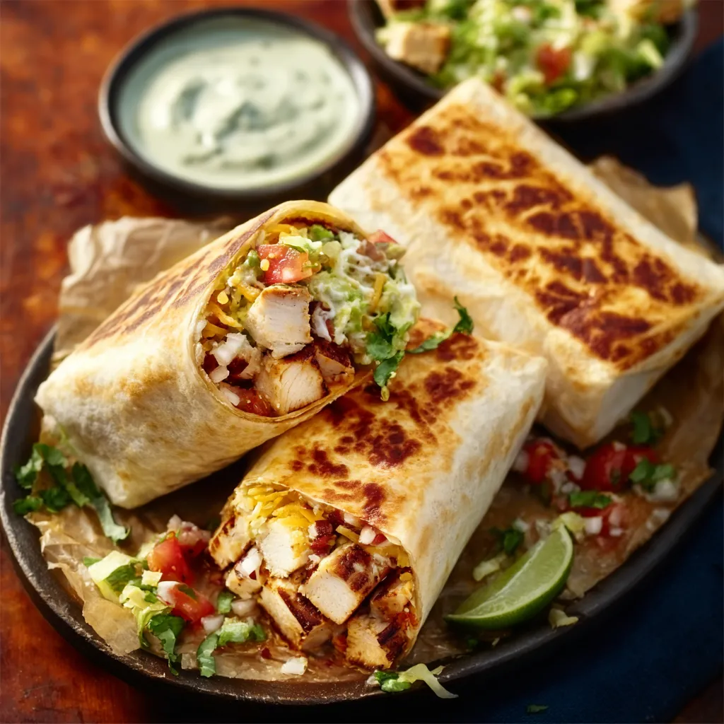 EASY CHIPOTLE RANCH GRILLED CHICKEN BURRITO