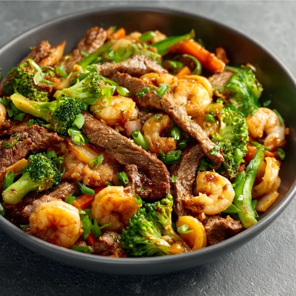 EASY STEAK AND SHRIMP STIR-FRY