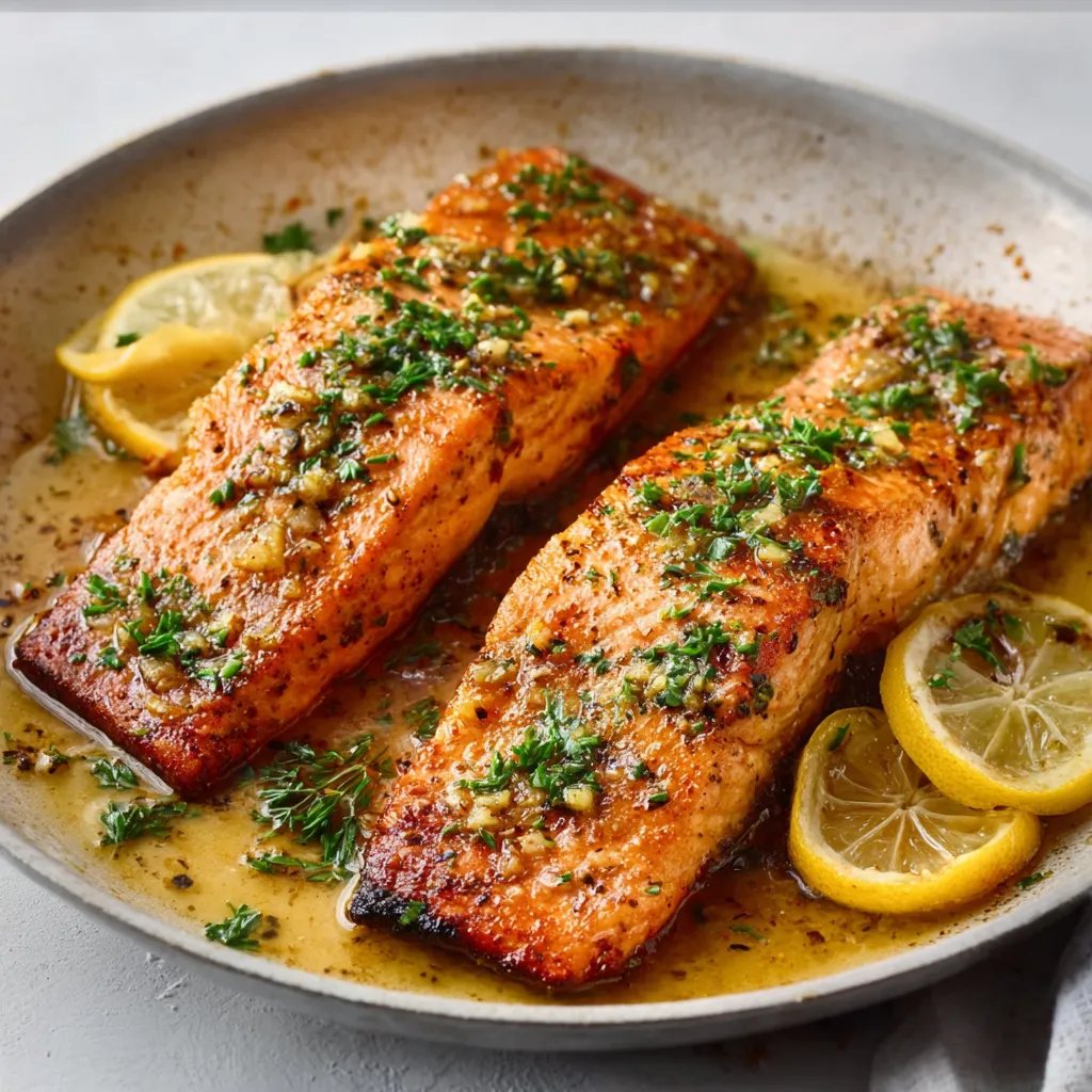GARLIC BUTTER SALMON QUICK DINNER