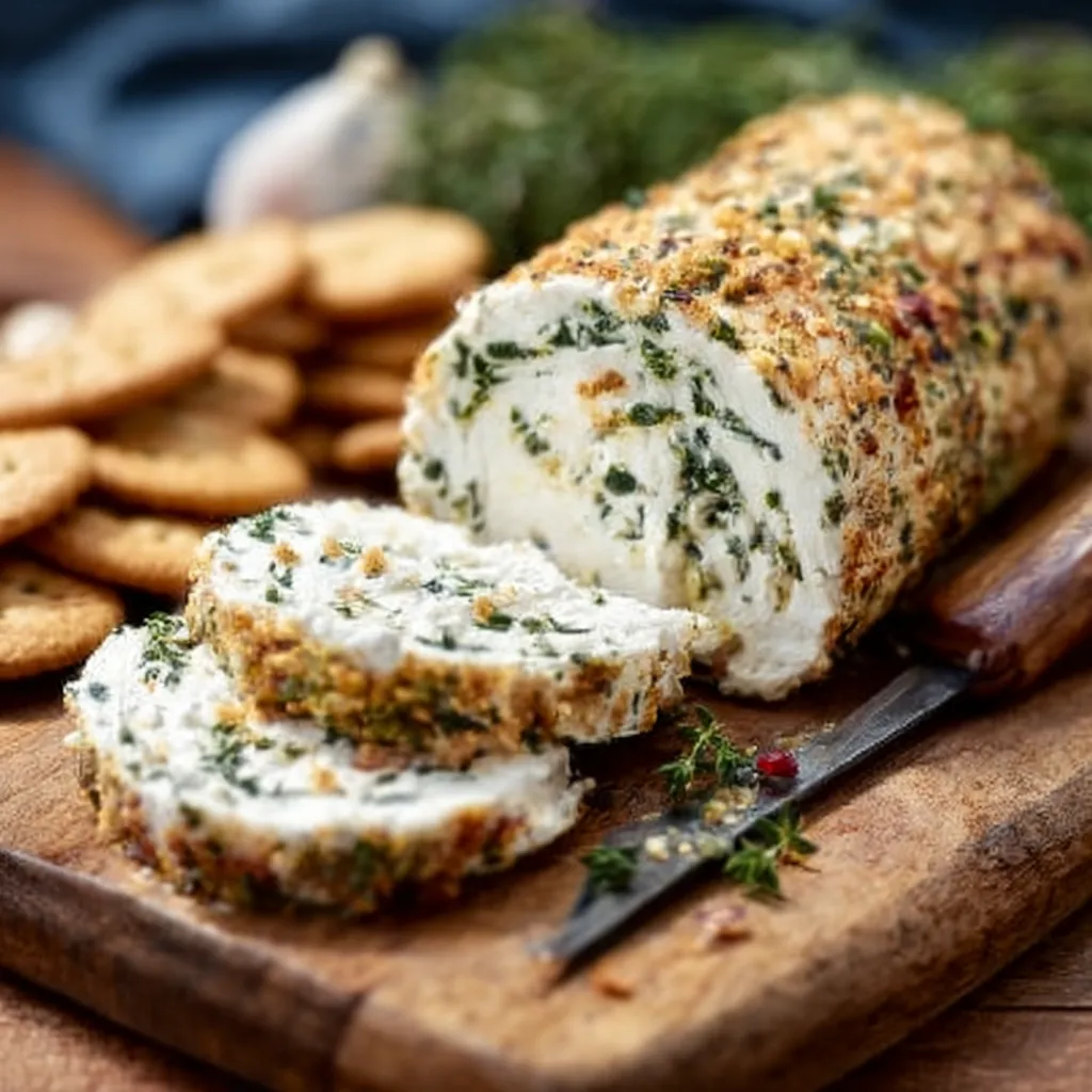 GARLIC HERB CHEESE LOG AMAZING
