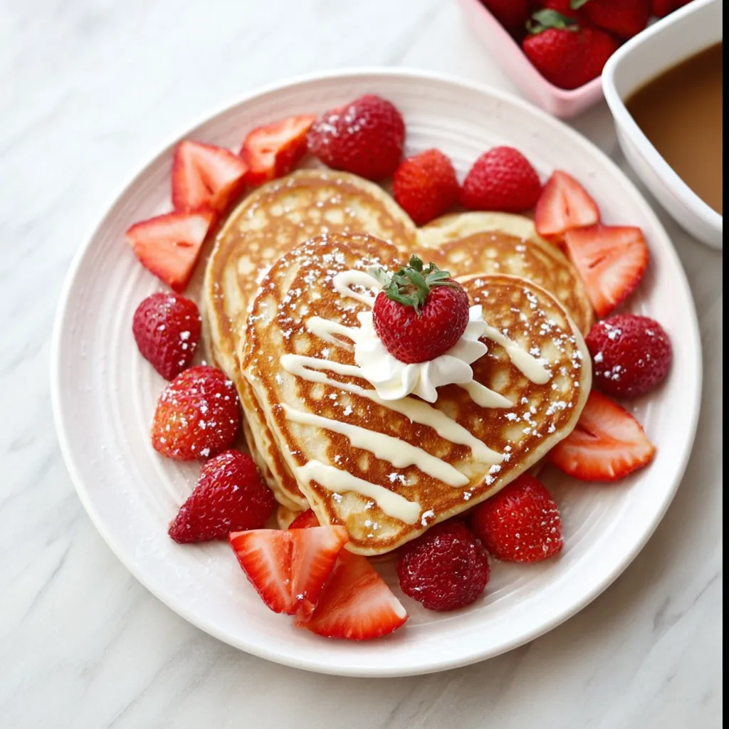 HEART SHAPED PANCAKES PERFECT VALENTINE