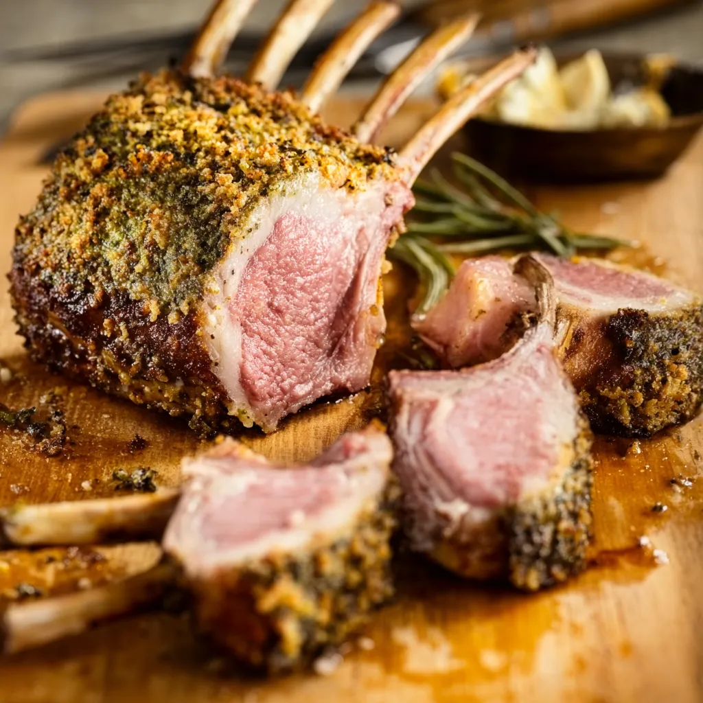 A delicious Herb-Crusted Rack Of Lamb is presented as the featured image for this recipe.