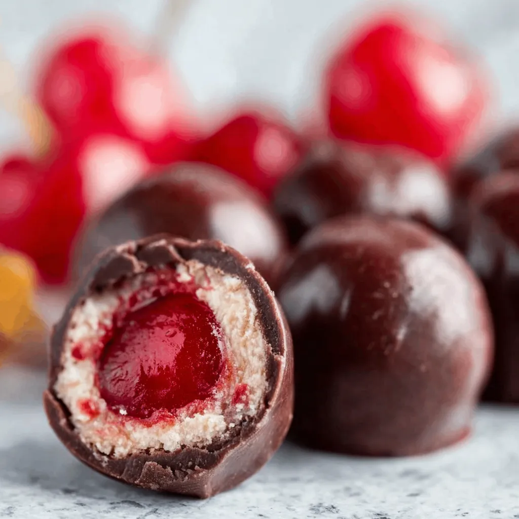 Homemade Cherry Cordials are beautifully displayed as a featured image, showcasing their rich chocolate coating and bright red cherry filling.