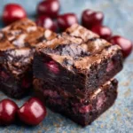 Delicious homemade Chocolate Cherry Brownies, perfect for a sweet treat or dessert.