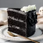 A decadent Midnight Black Velvet Cake is showcased in this featured image, highlighting its rich color and tempting texture.