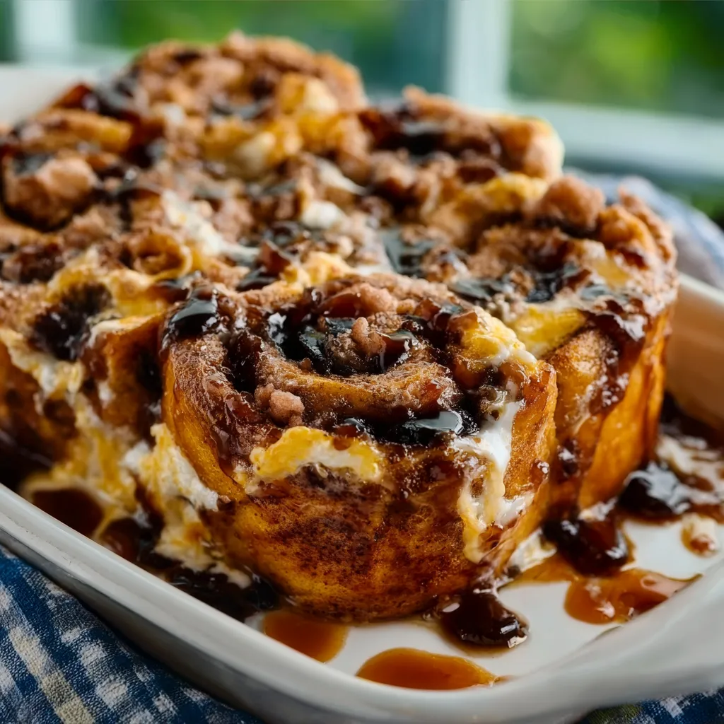 Freshly baked Capirotada Mexican Bread Pudding with raisins and nuts