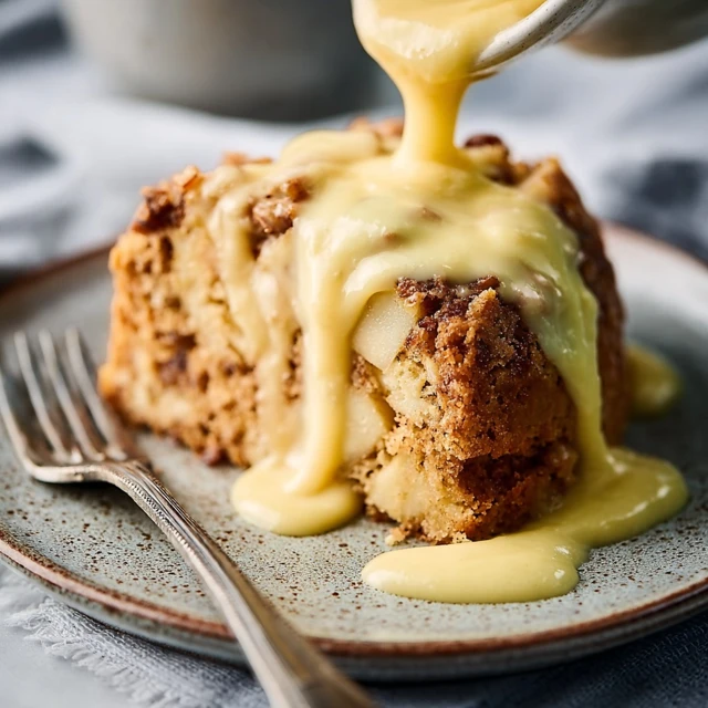 Irish Apple Cake with Custard Sauce Recipe