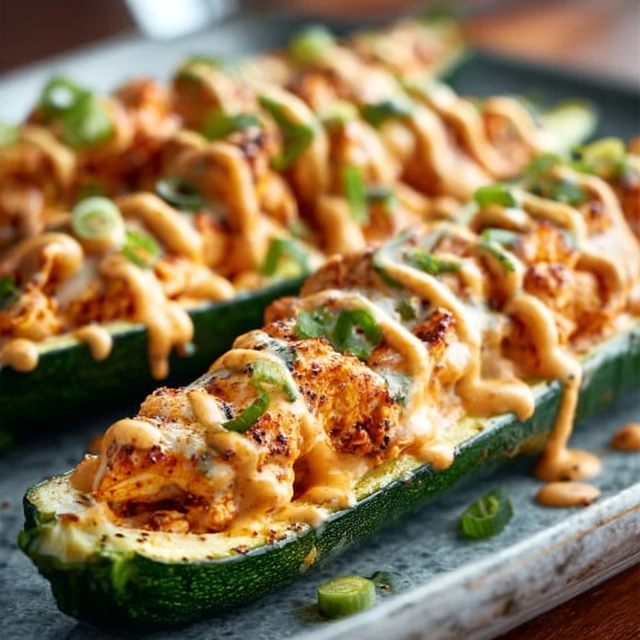 Keto Buffalo Chicken Zucchini Boats Recipe