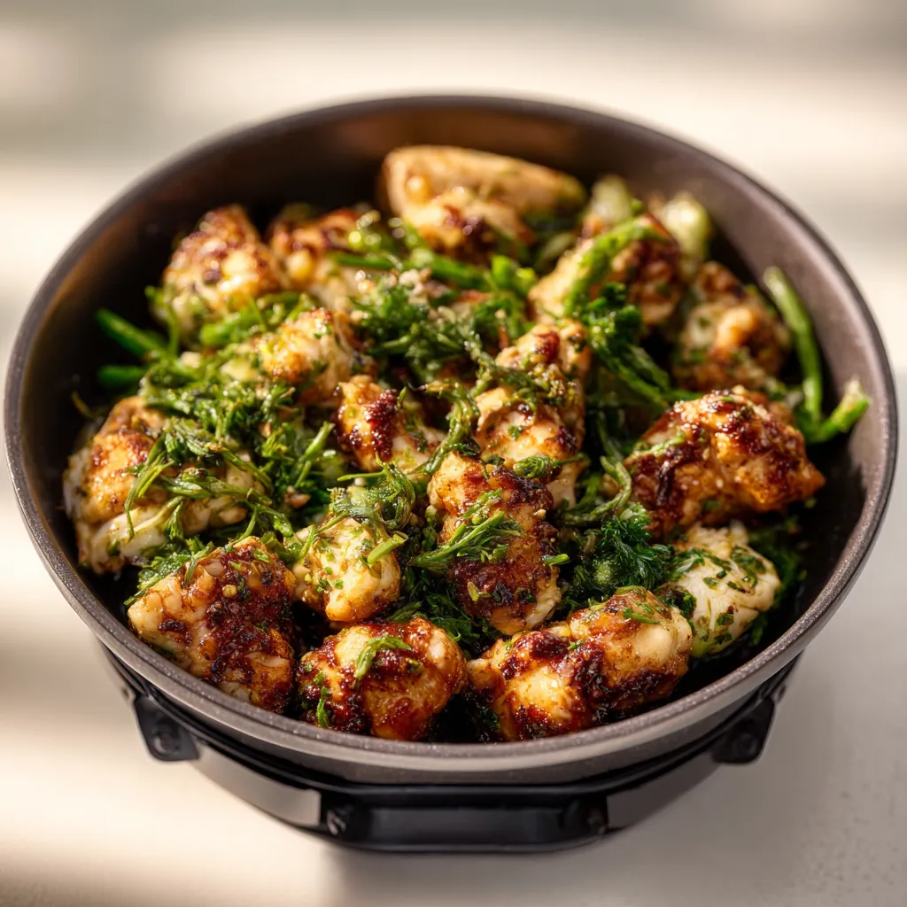 AIR FRYER GARLIC BUTTER CHICKEN BITES IN 10 MINUTES