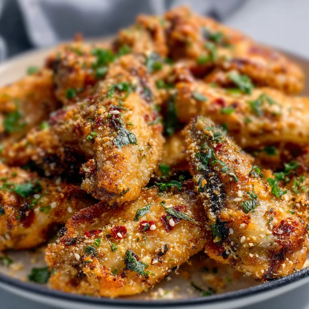 CRISPY GARLIC PARMESAN CHICKEN WINGS RECIPE