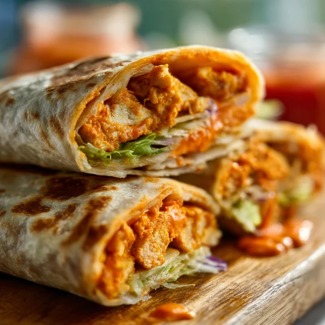 CRUNCHY BUFFALO CHICKEN WRAPS FOR LUNCH