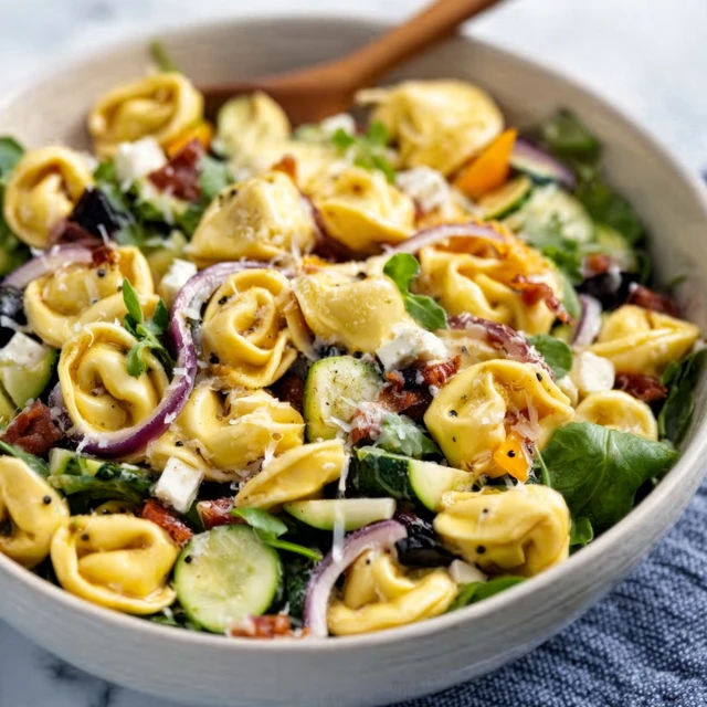 DREAMY CHEESY TORTELLINI PASTA SALAD