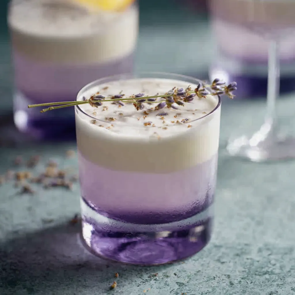 FLORAL LAVENDER GIN FIZZ SPRING GARDEN COCKTAIL