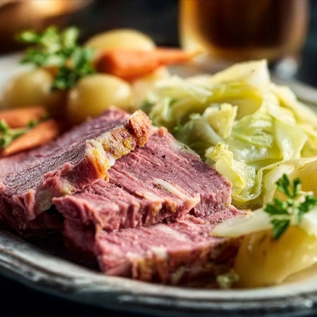 Slow Cooker Corned Beef and Cabbage with carrots and potatoes