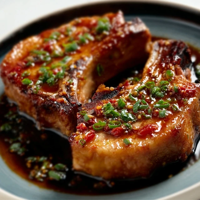 STICKY HONEY GARLIC PORK CHOPS BUDGET DINNER
