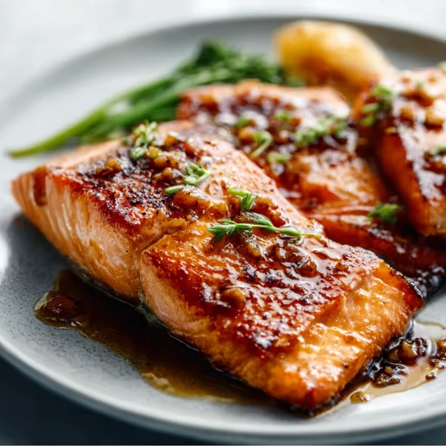 STICKY HONEY GARLIC SALMON SKILLET IN MINUTES