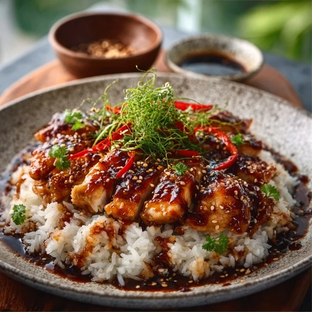Sticky Honey BBQ Chicken Rice - Finger Licking Good Recipe