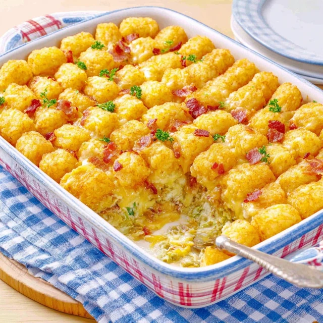 Chicken Bacon Ranch Tater Tot Casserole Recipe