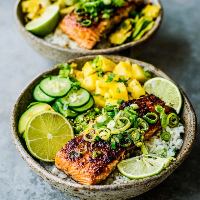 Tropical Salmon Rice Bowls Recipe