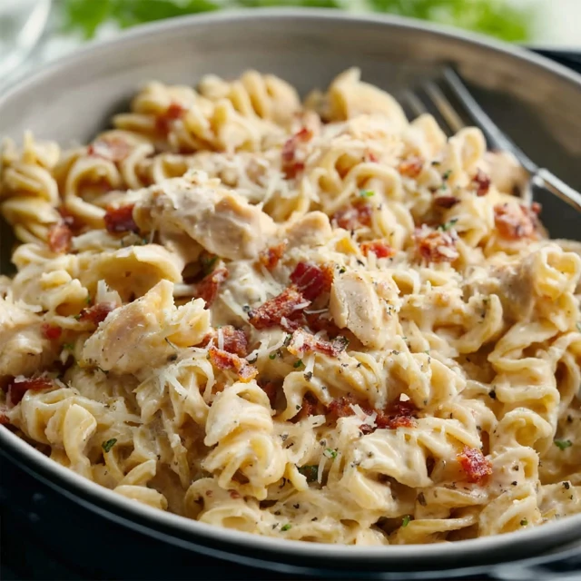 Slow Cooker Chicken Bacon Ranch Pasta Recipe
