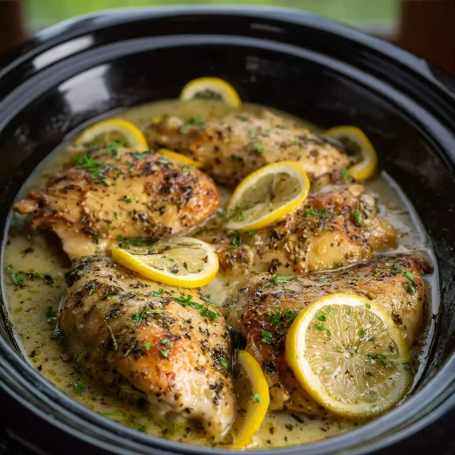 Zesty Slow Cooker Lemon Herb Chicken - Effortless Recipe