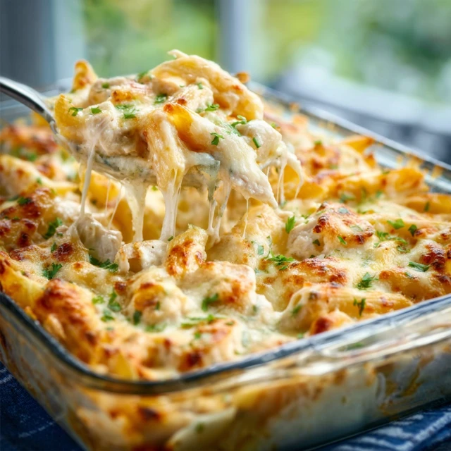 Creamy Chicken Alfredo Pasta Bake Recipe