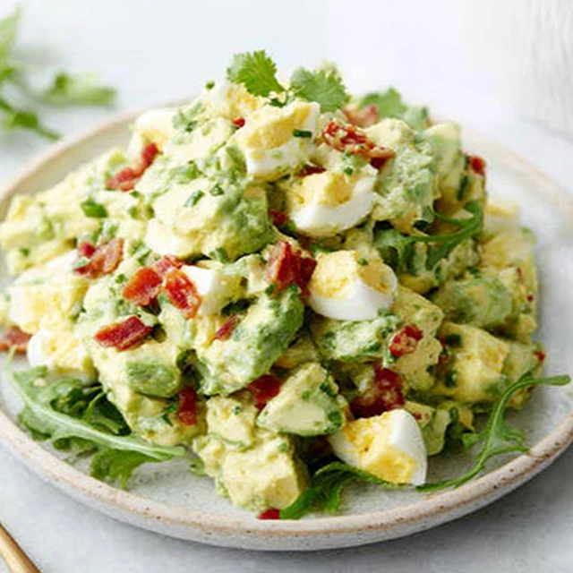 Savory Avocado Egg Salad with Bacon Recipe