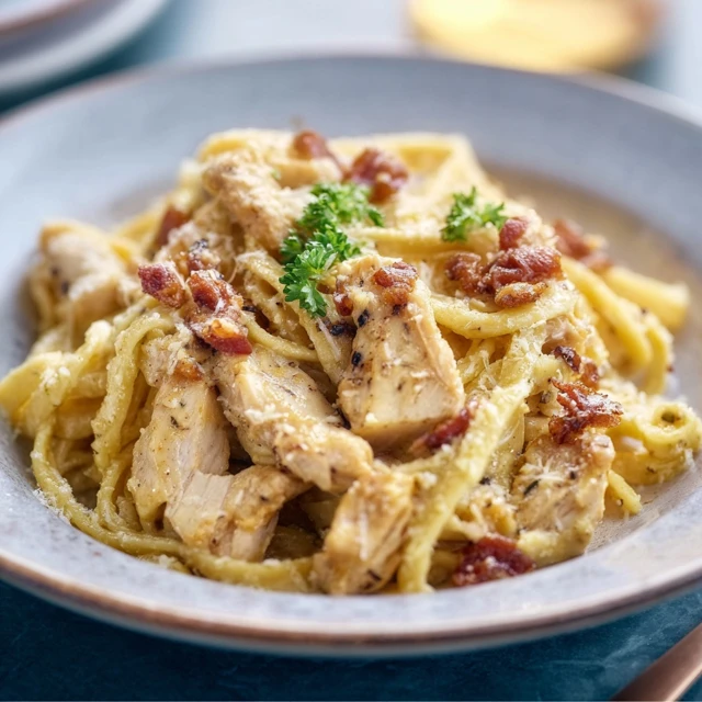 Creamy Carbonara with Chicken and Bacon Recipe