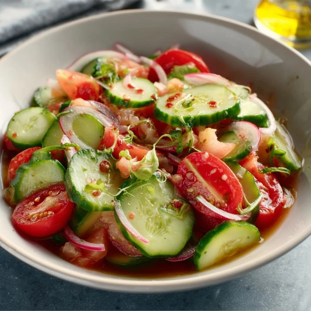 Marinated Cucumber Tomato Vinegar Salad Recipe