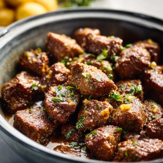 Slow Cooker Garlic Butter Beef Bites Recipe